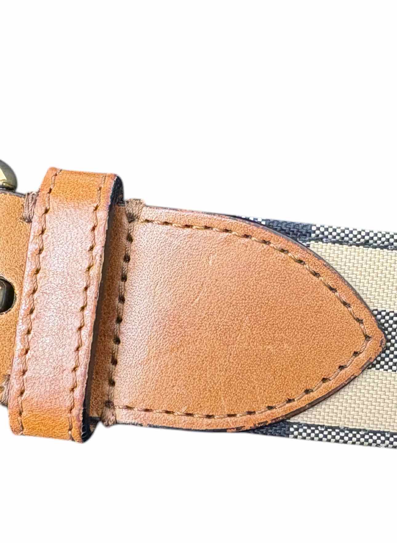 Burberry Size 40 Canvas & Leather Plaid Belt - Image 6