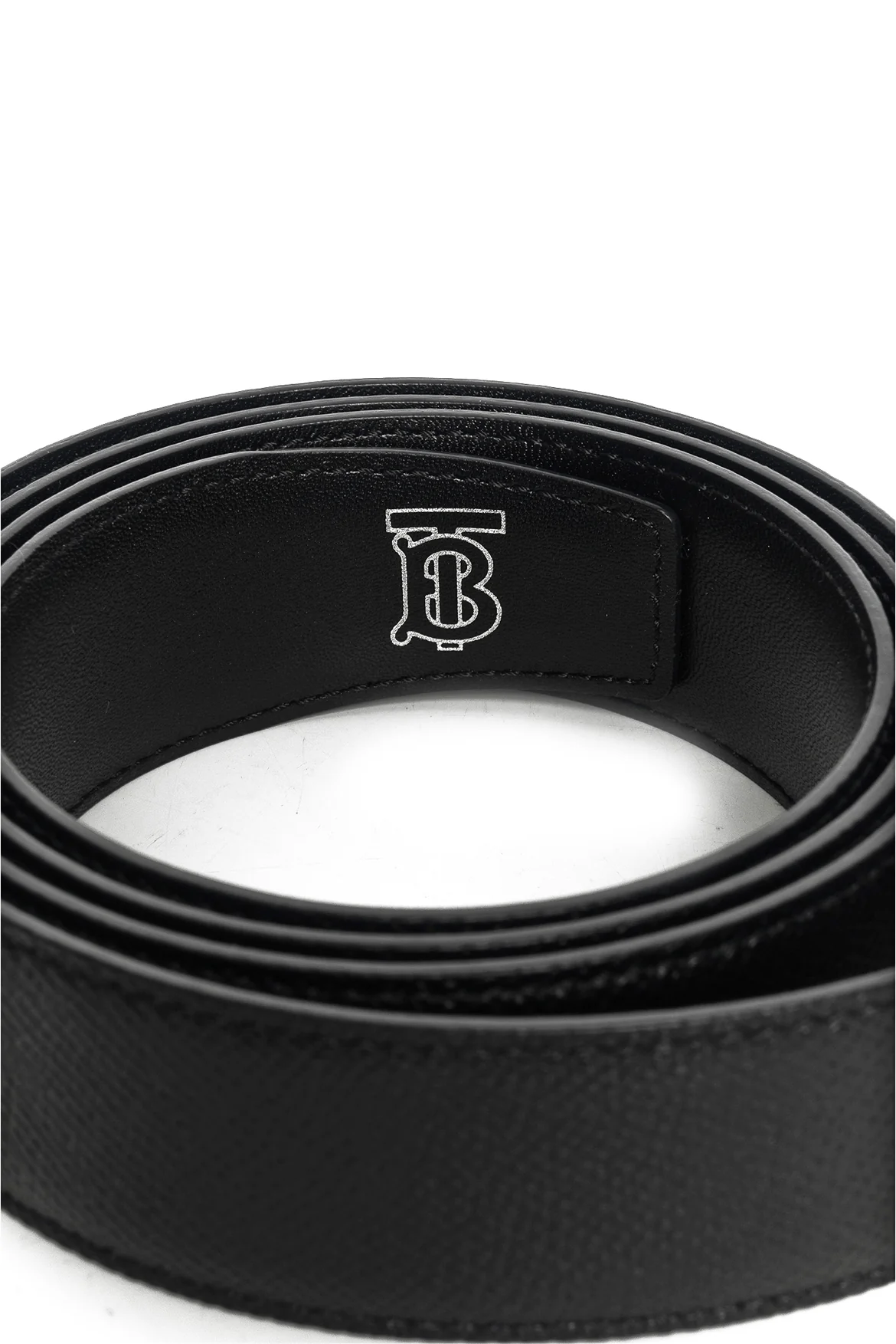 Burberry Size 44 Men's TB Logo Leather Belt - Image 3