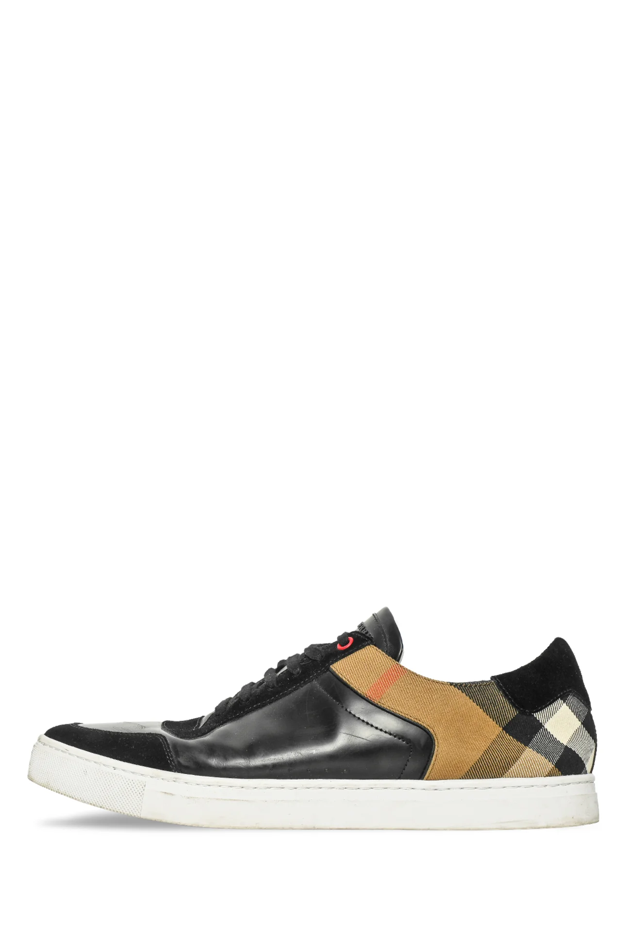Burberry Size 46 Men's Leather, Suede & Check Sneakers - Image 3