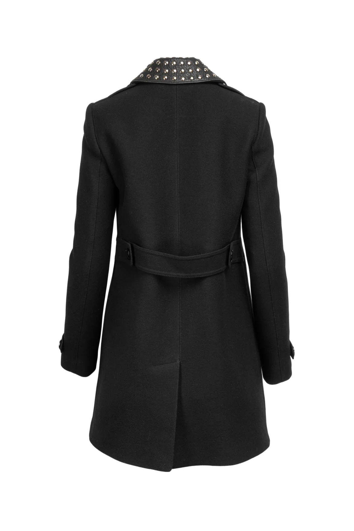 Burberry Size 6 Studded Mid-Length Wool Blend Coat - Image 2