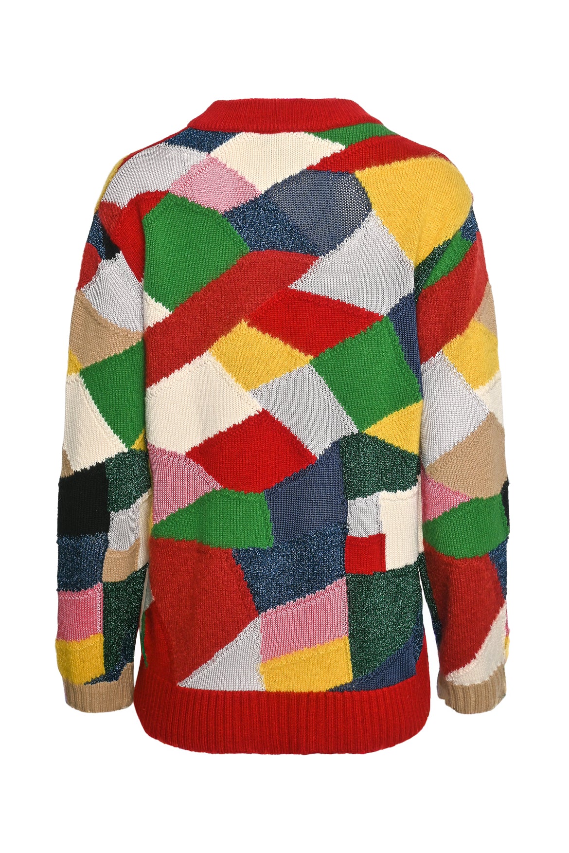Burberry Size S Patchwork Cashmere And Wool Blend Sweater - Image 2