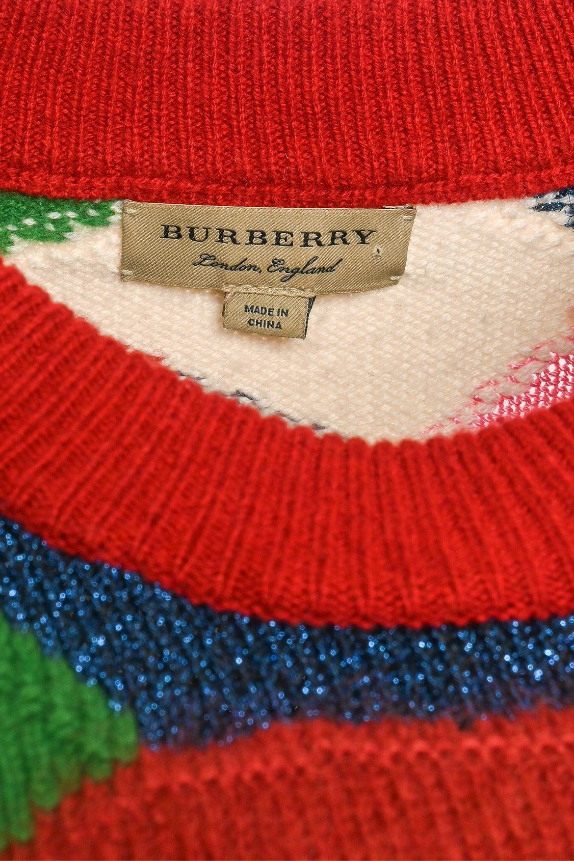 Burberry Size S Patchwork Cashmere And Wool Blend Sweater - Image 3