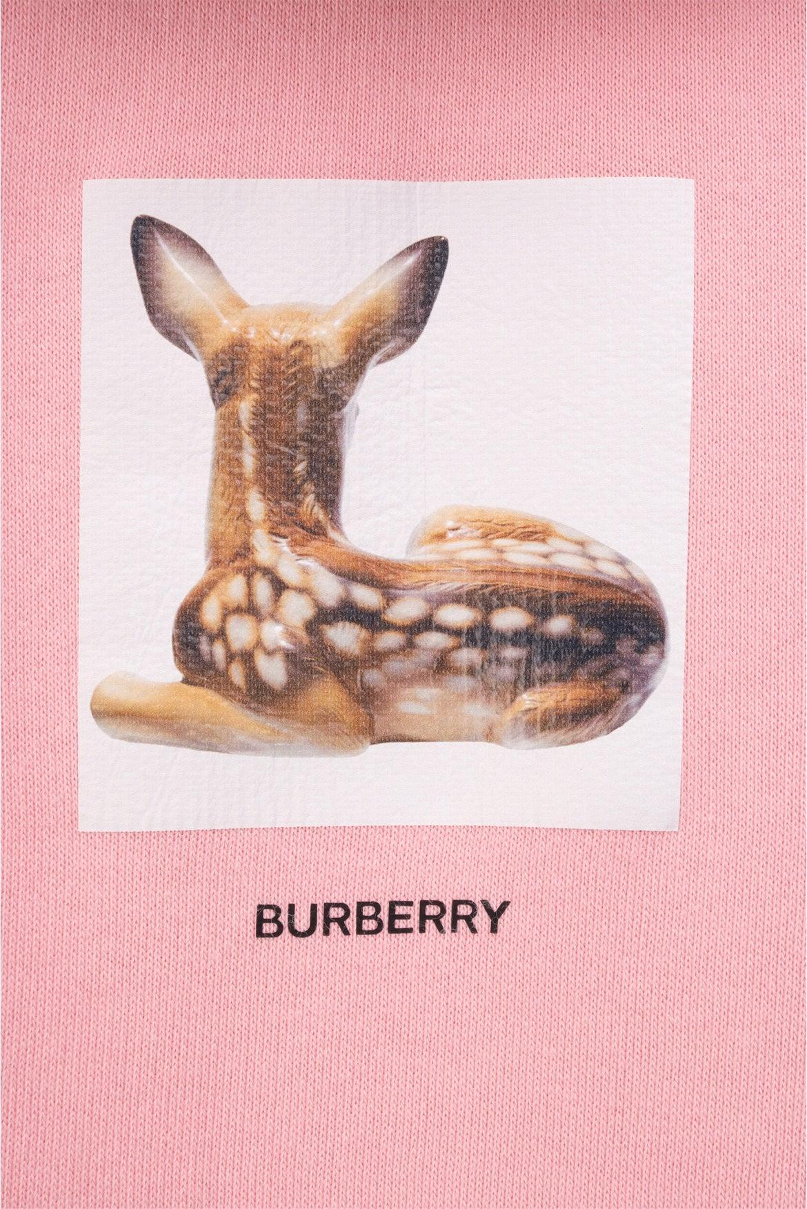 Burberry Size XS Deer Graphic Cropped Sweatshirt - Image 3