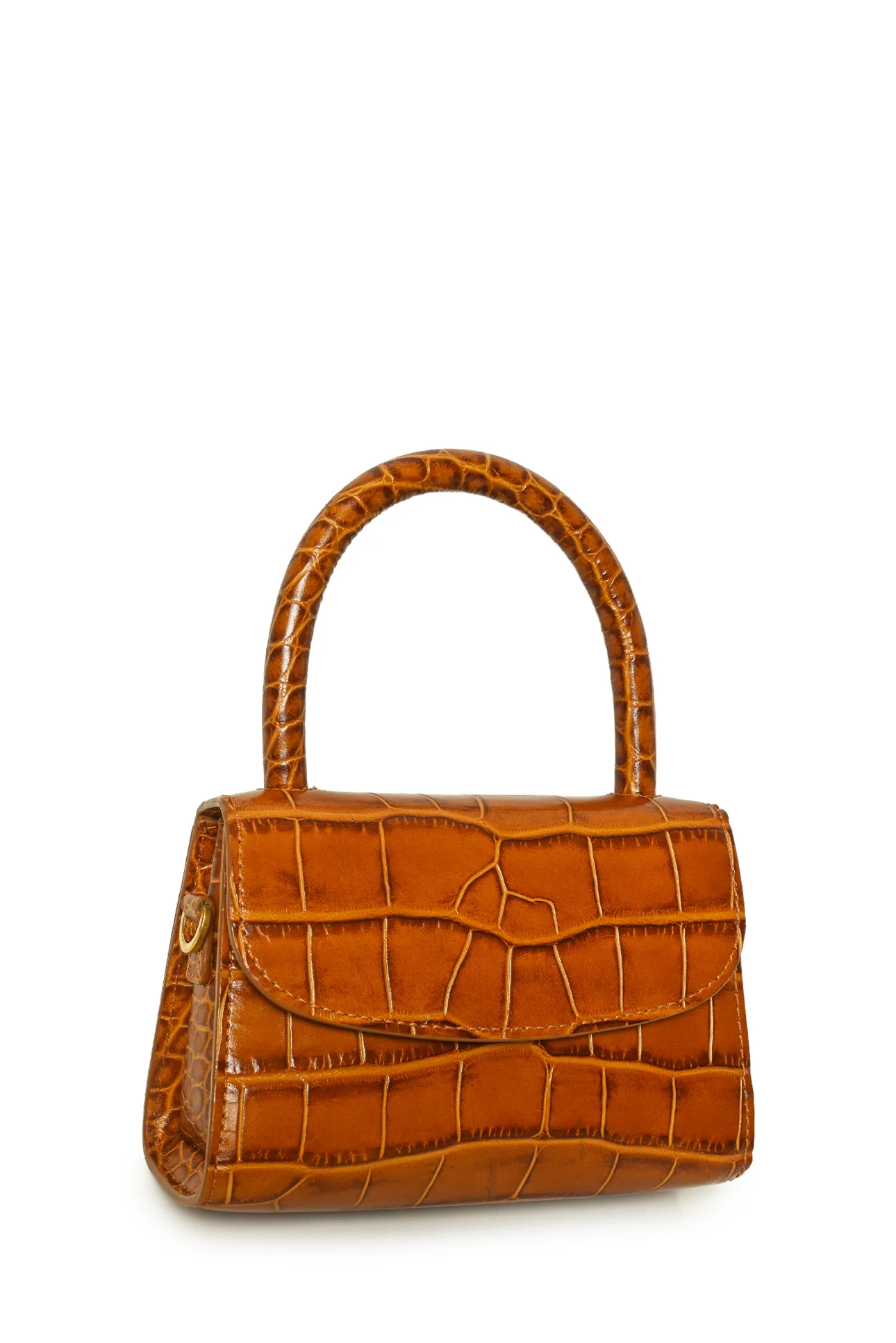 BY FAR Mini Croco Embossed Top Handle Purse - Image 2