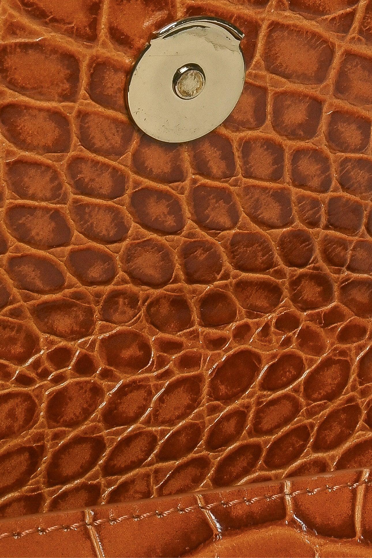 BY FAR Mini Croco Embossed Top Handle Purse - Image 7