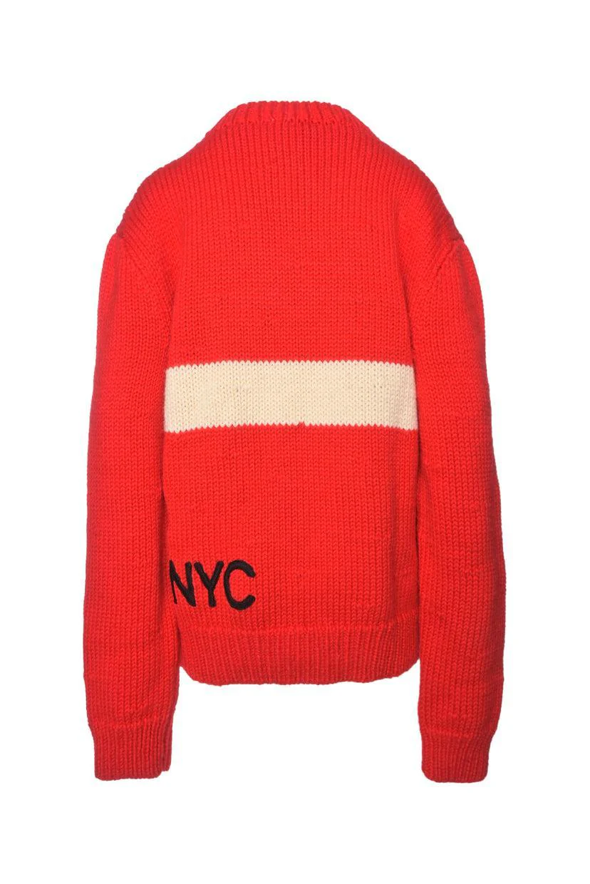 Calvin Klein 205W39NYC Size L Wool Knit Embroidered Sweater - Image 2