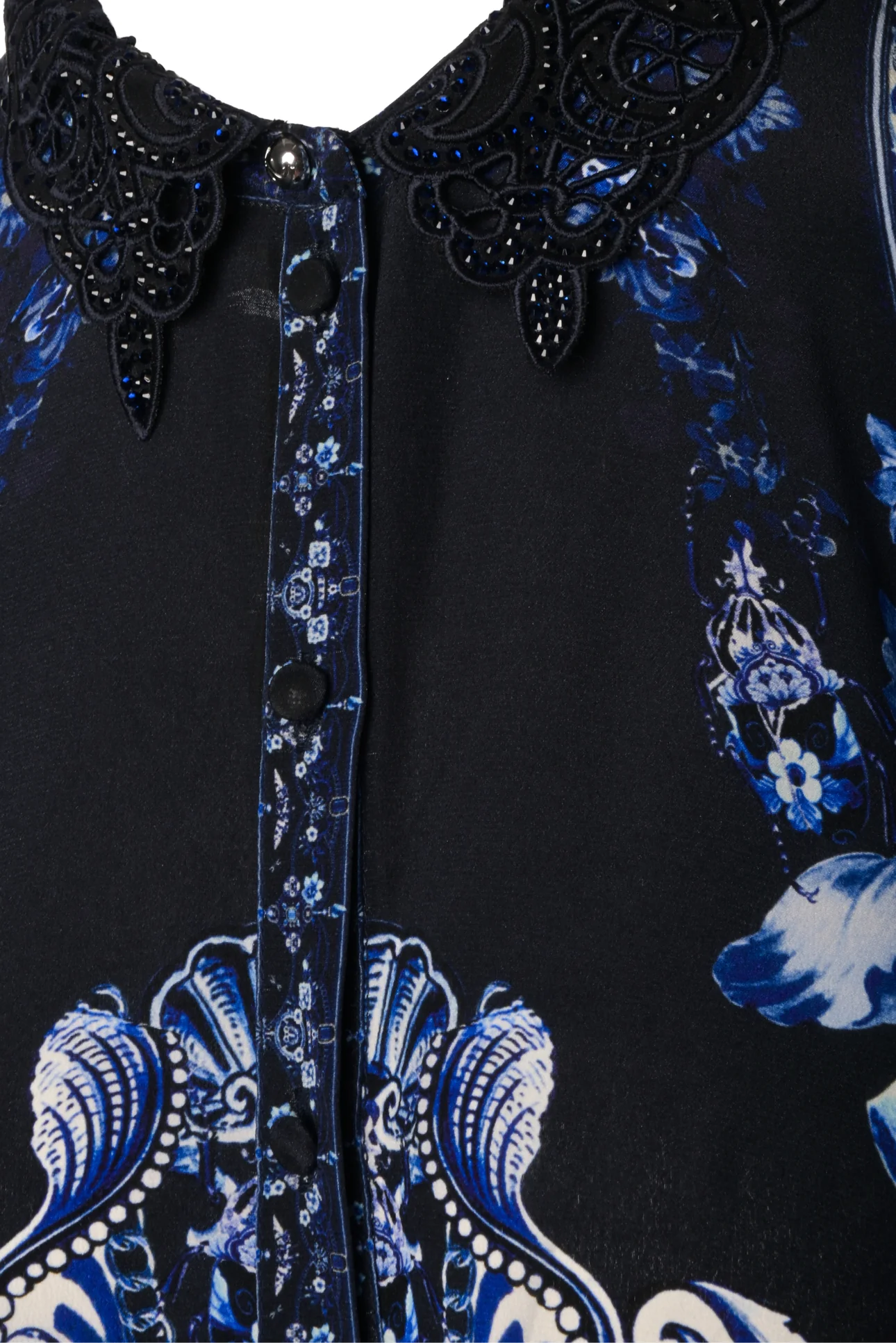 Camilla Size M Tiered Lace Collar Dress - Image 3