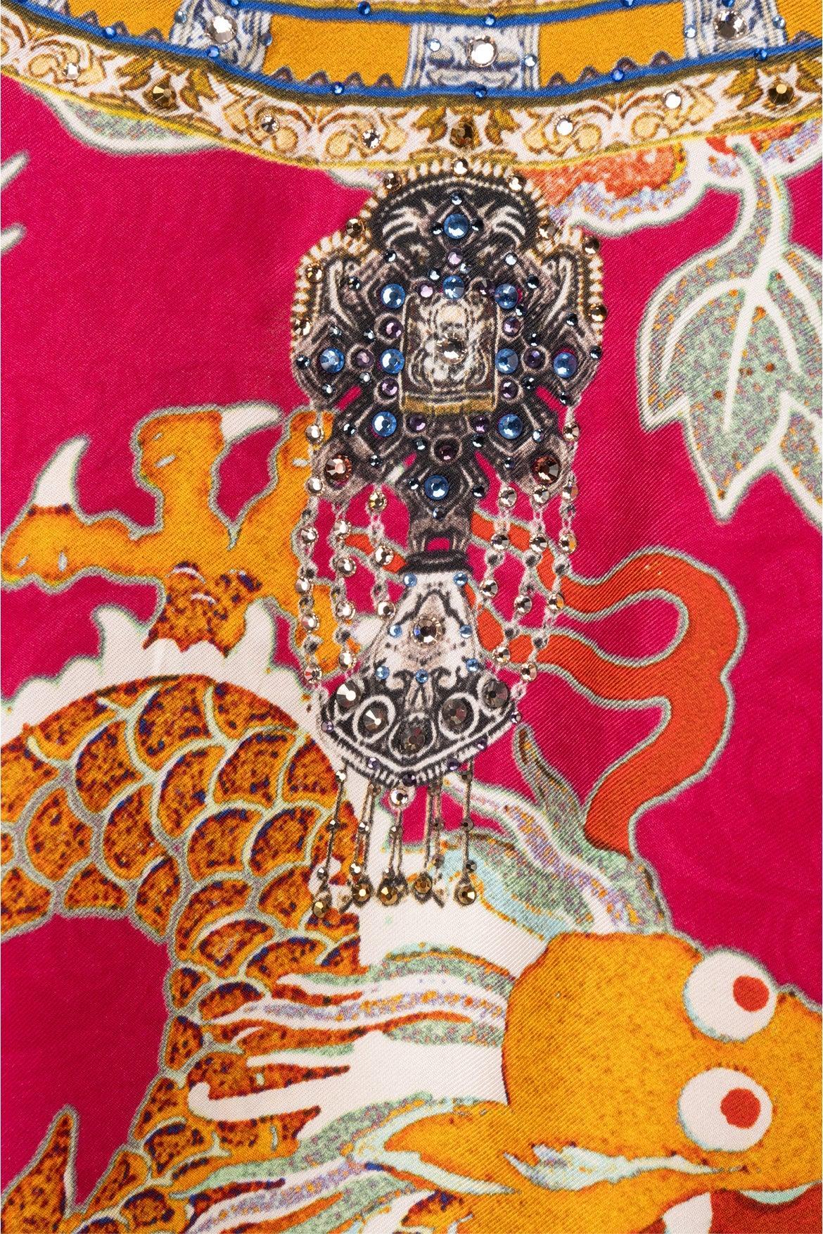 Camilla Size S Embellished Short Wrap Dress - Image 3