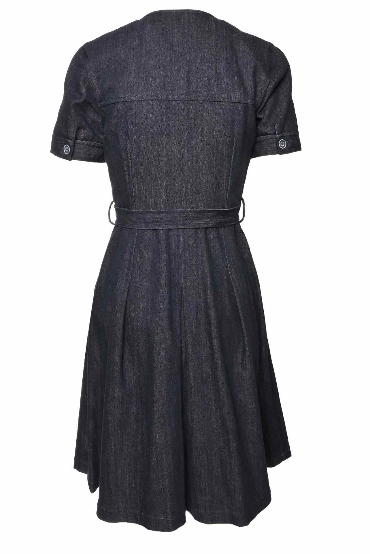 Carolina Herrera Size 4 Button Up Denim Midi Dress - Image 2