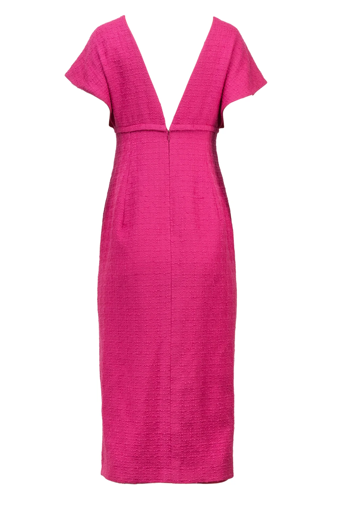 Carolina Herrera Size 6 Wool Blend Tweed Midi Dress - Image 2
