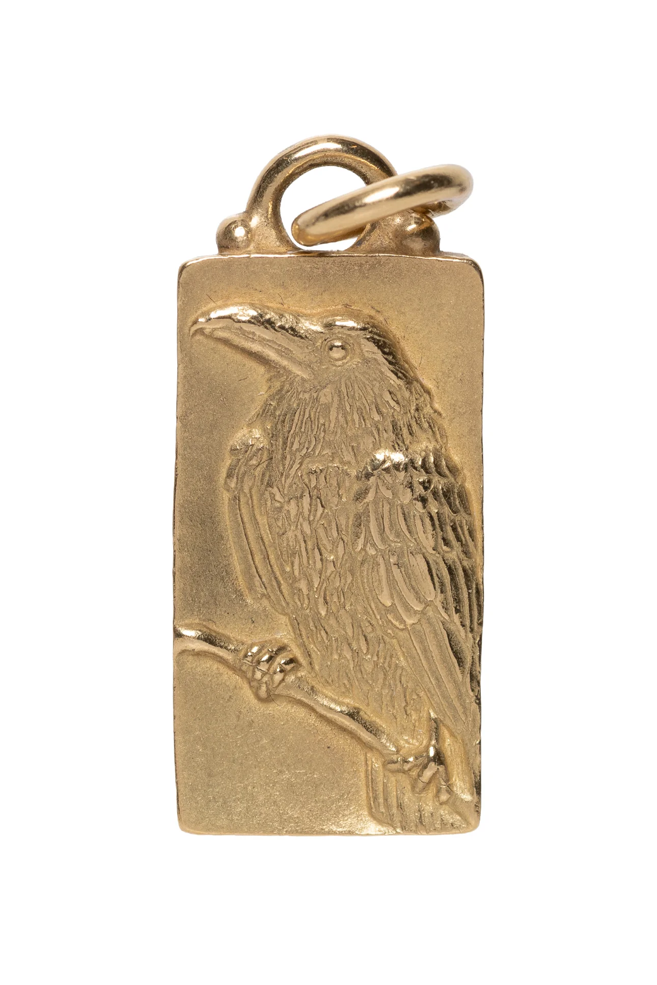 Carrie Nunes 18k Yellow Gold Raven Pendant