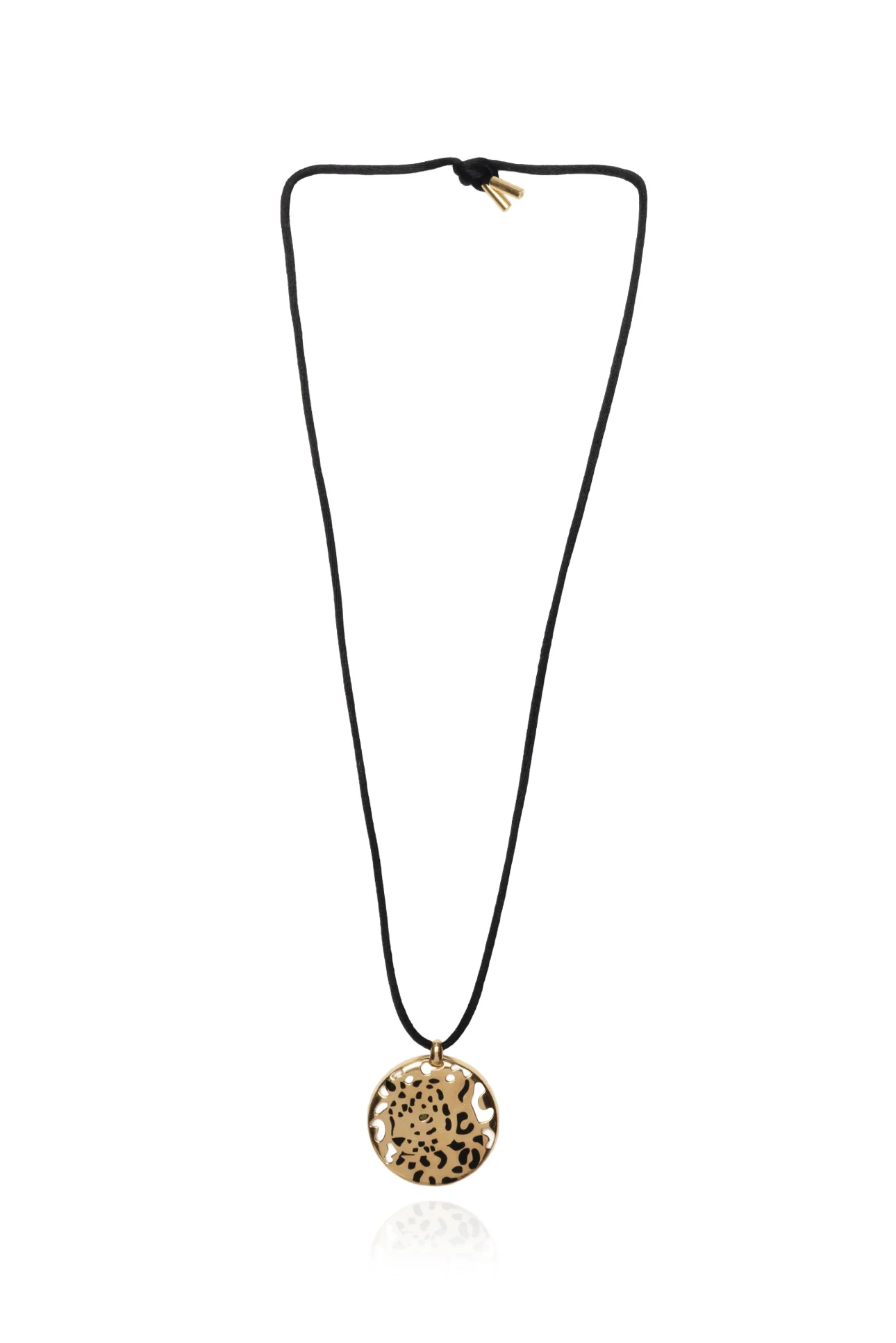 Cartier 18k Yellow Gold Enamel Tsavorite Panther Pendant Necklace - Image 2