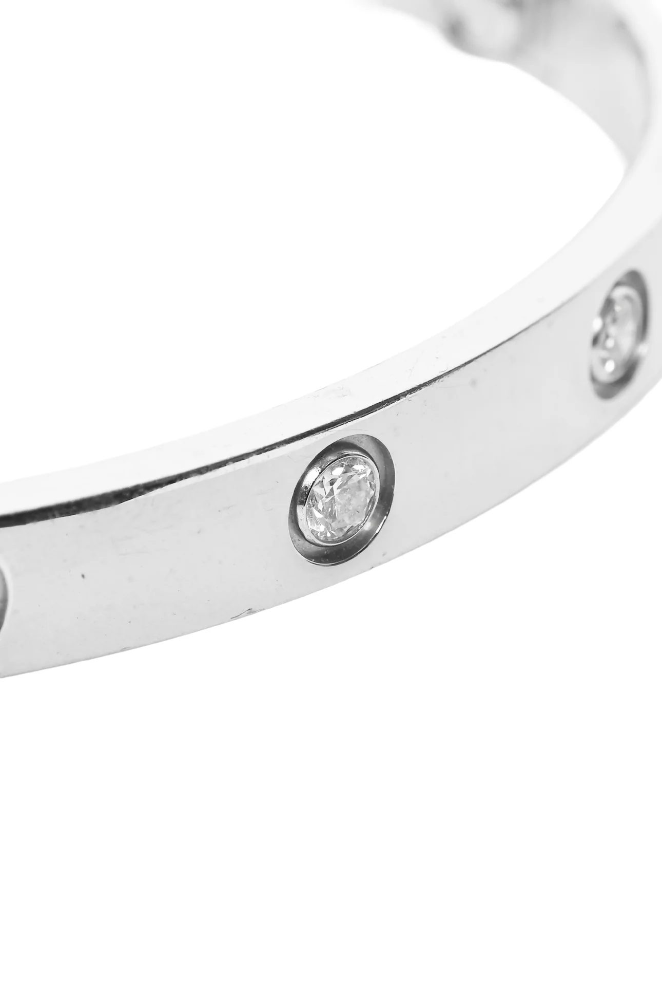 Cartier 2012 18k White Gold 10 Diamonds Love Bracelet - Image 3