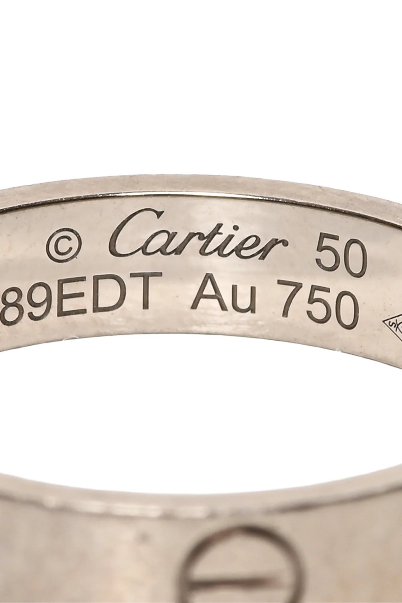 Cartier Size 5 18K White Gold Love Ring Small Model - Image 2