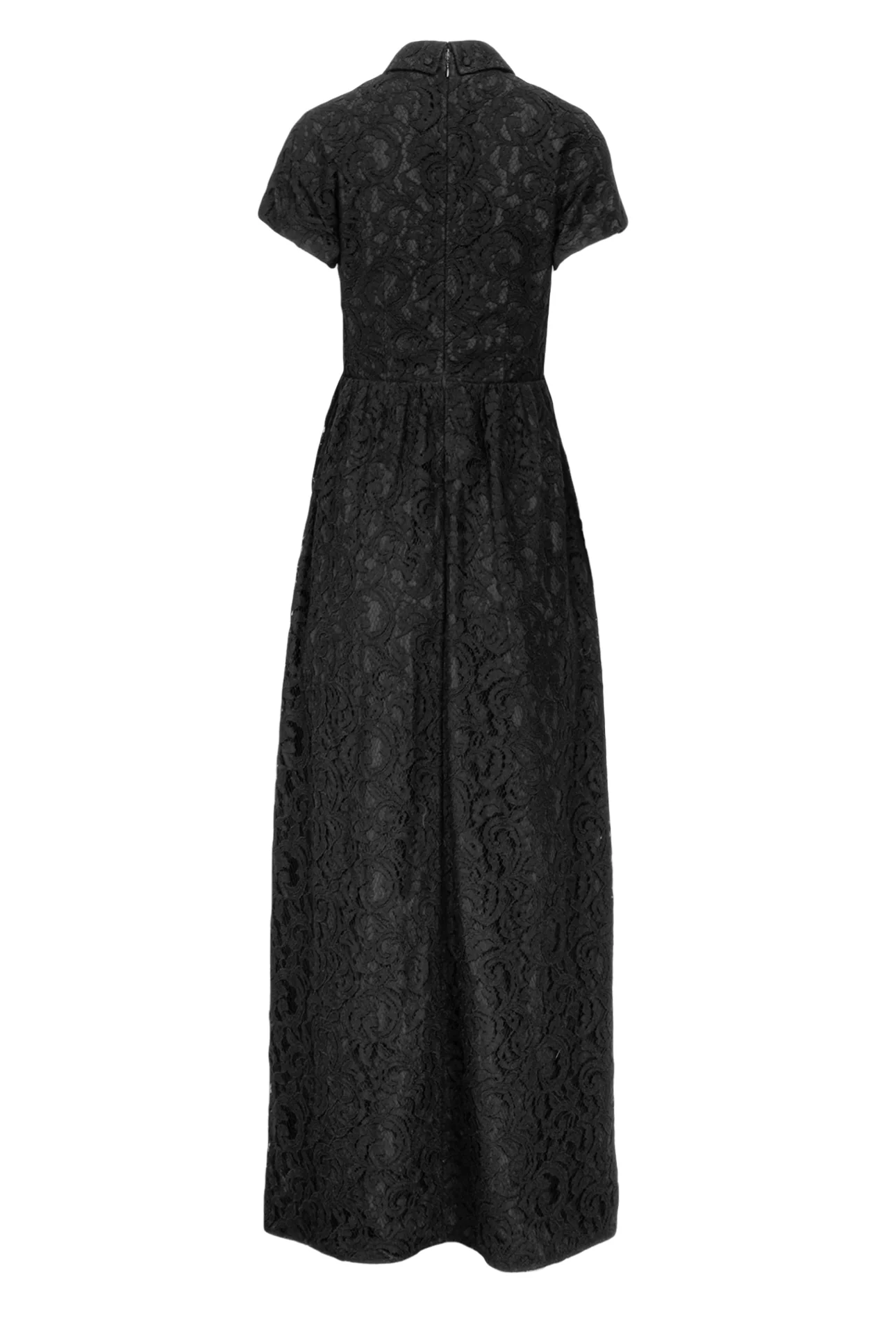 Carven Size 36 Short Sleeve Lace Maxi Dress - Image 2