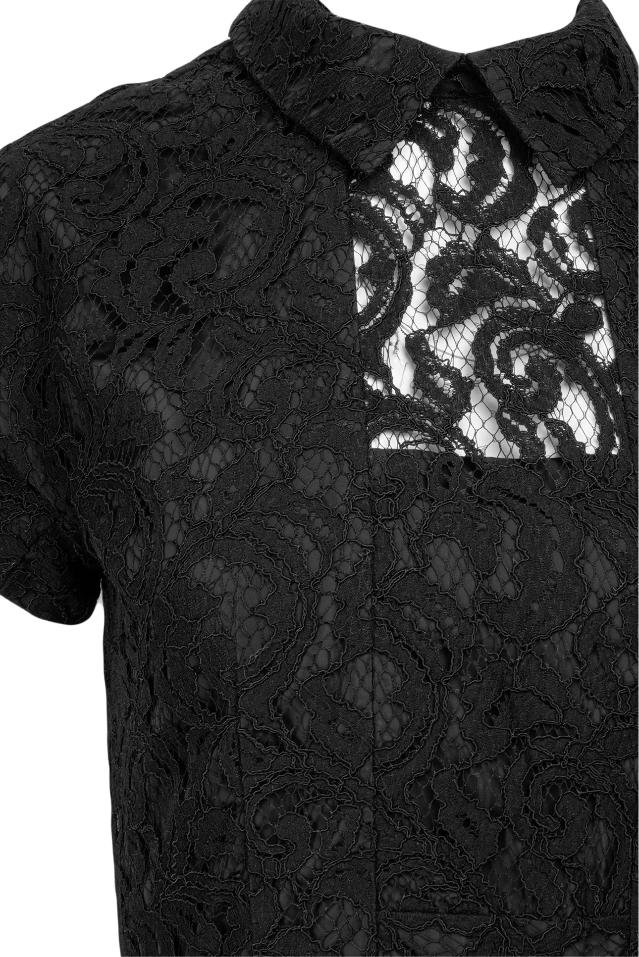 Carven Size 36 Short Sleeve Lace Maxi Dress - Image 3