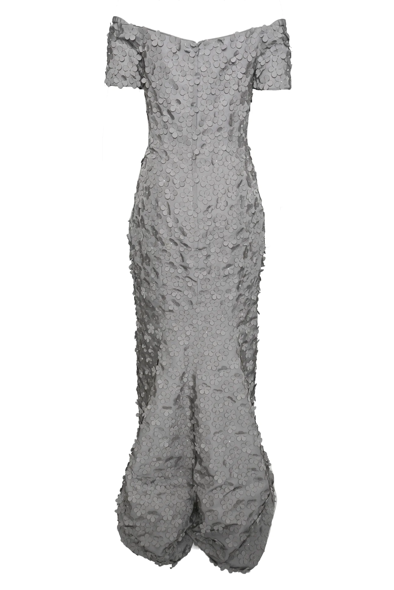Catherine Regehr Size P Flower & Crystal Embellished Off The Shoulder Gown - Image 2