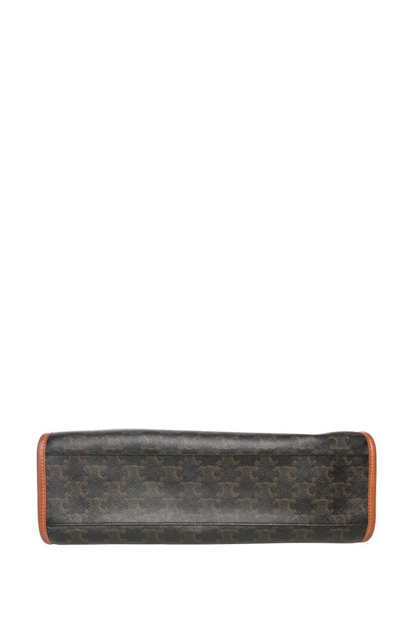 Celine 2022 Triomphe Canvas Calfskin Mini Horizontal Cabas Tote - Image 4