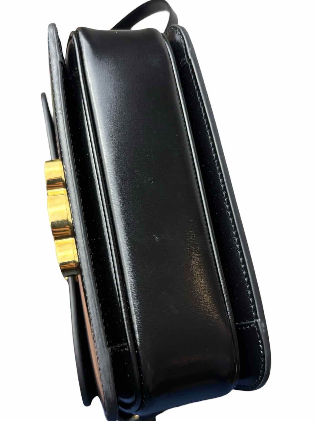 Celine Black Teen Shiny Calfskin Triomphe Flap Purse - Image 11