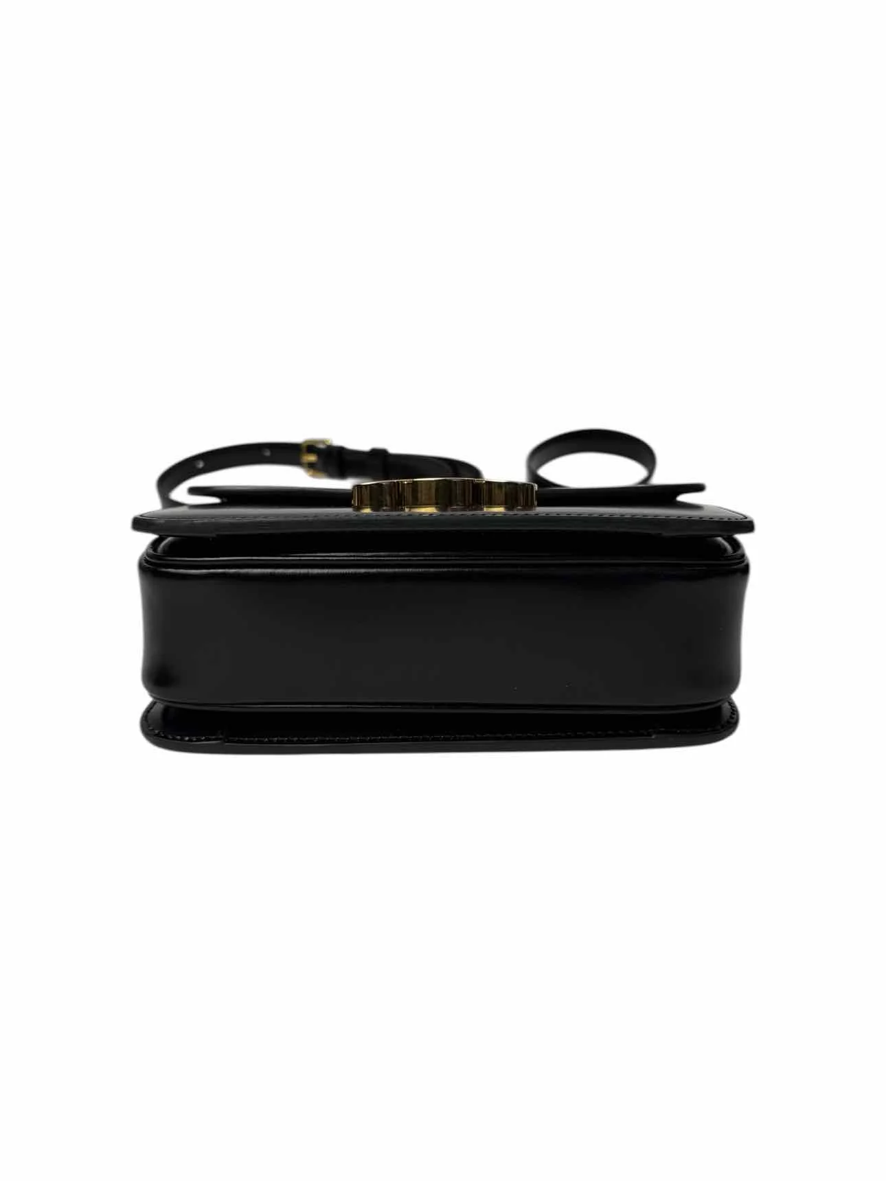 Celine Black Teen Shiny Calfskin Triomphe Flap Purse - Image 5