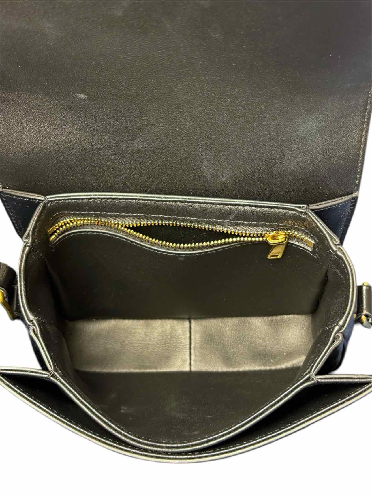 Celine Black Teen Shiny Calfskin Triomphe Flap Purse - Image 7