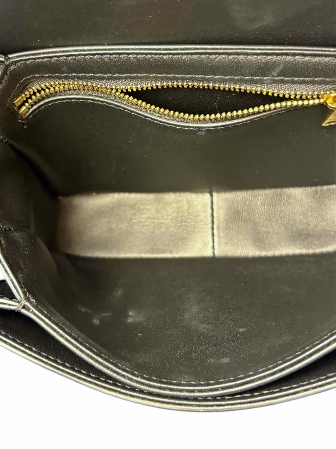 Celine Black Teen Shiny Calfskin Triomphe Flap Purse - Image 8