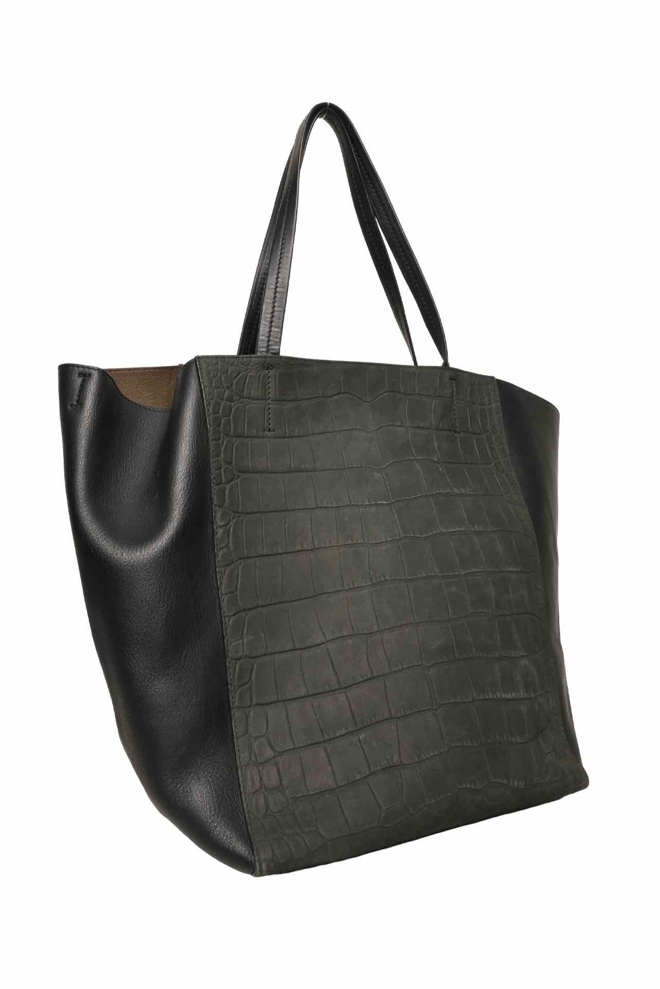 Celine Croc Embossed Phantom Cabas Tote - Image 2
