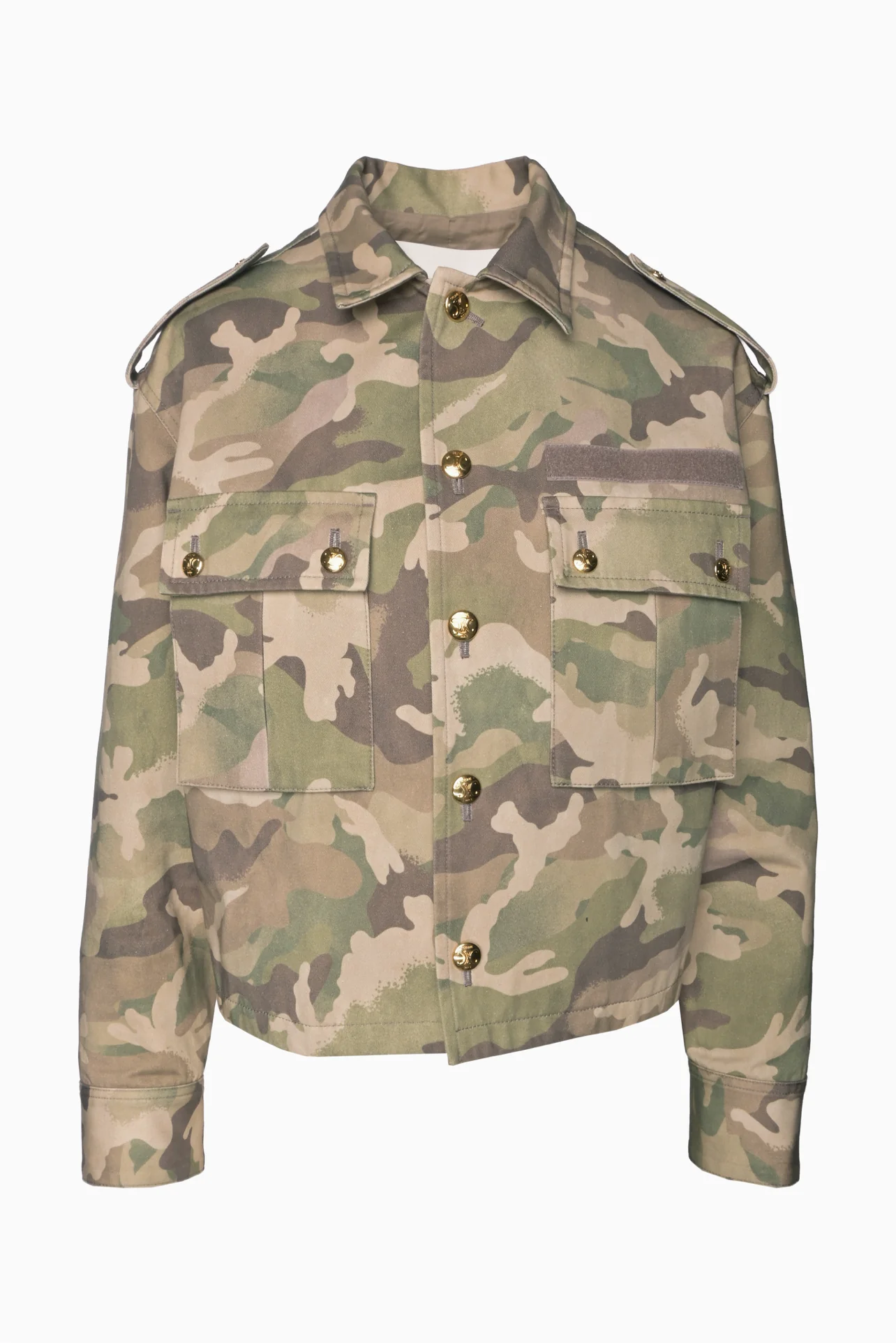 Celine Size 2 Camouflage Print Utility Jacket