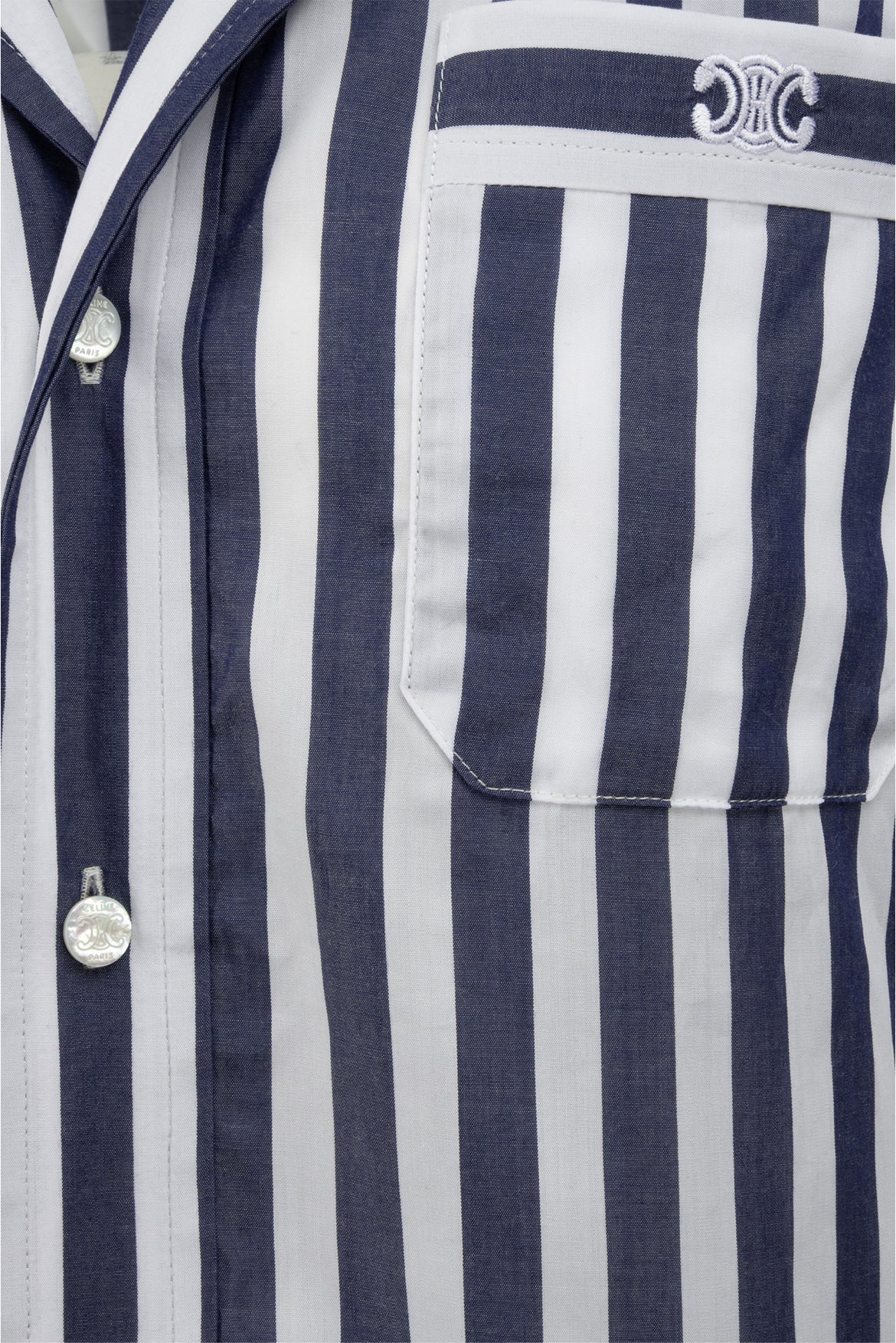 Celine Size 34 Striped Lyocell Blouse - Image 3