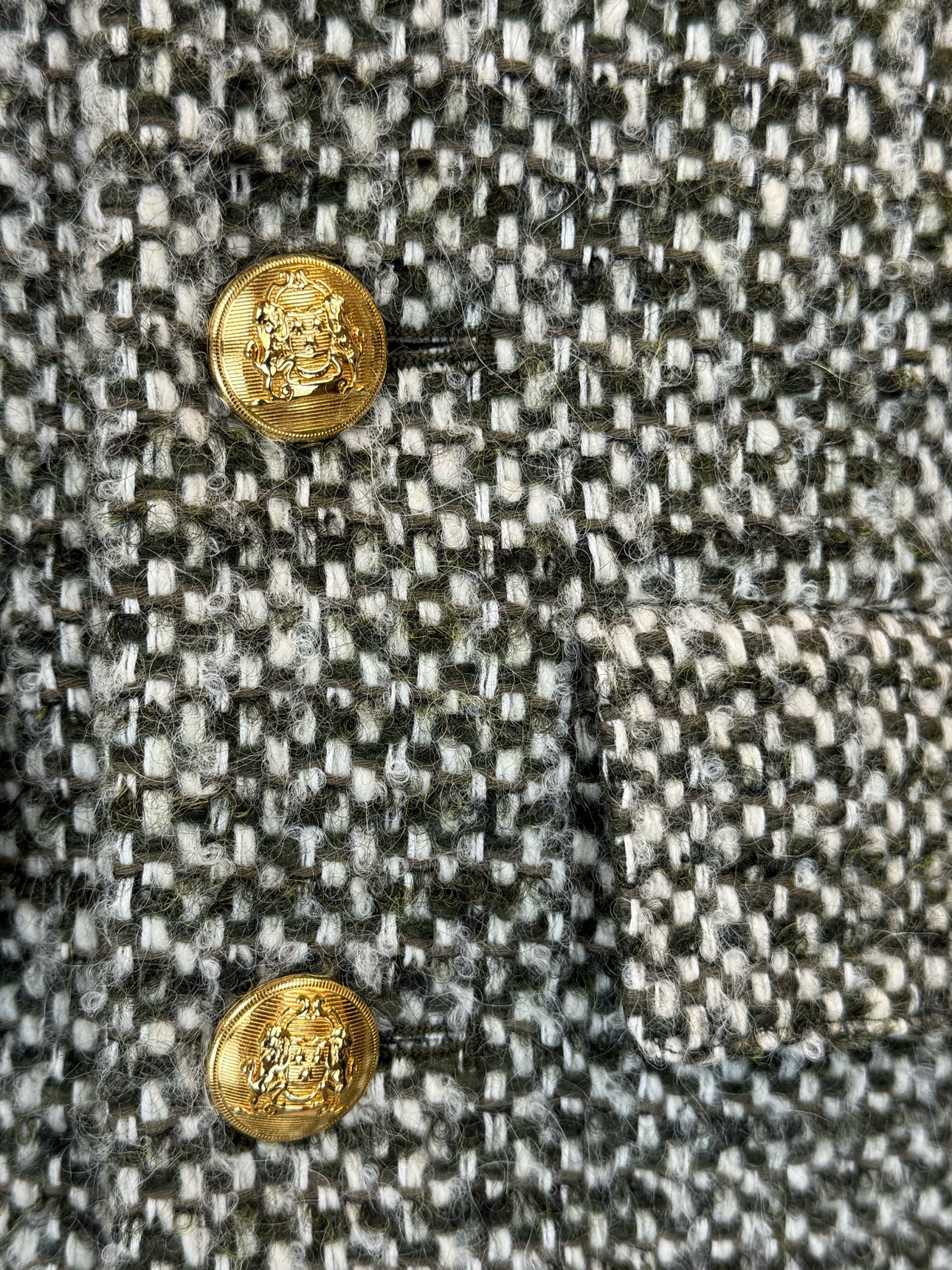 Celine Size 36 BouclÃ© Tweed Chasseur Jacket - Image 3