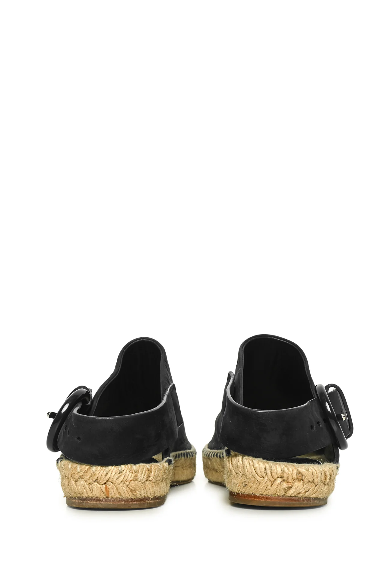 Celine Size 37 Leather Slingback Espadrille Mules - Image 4