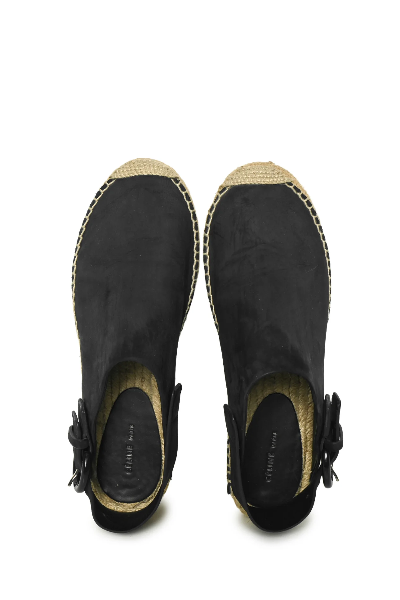 Celine Size 37 Leather Slingback Espadrille Mules - Image 6