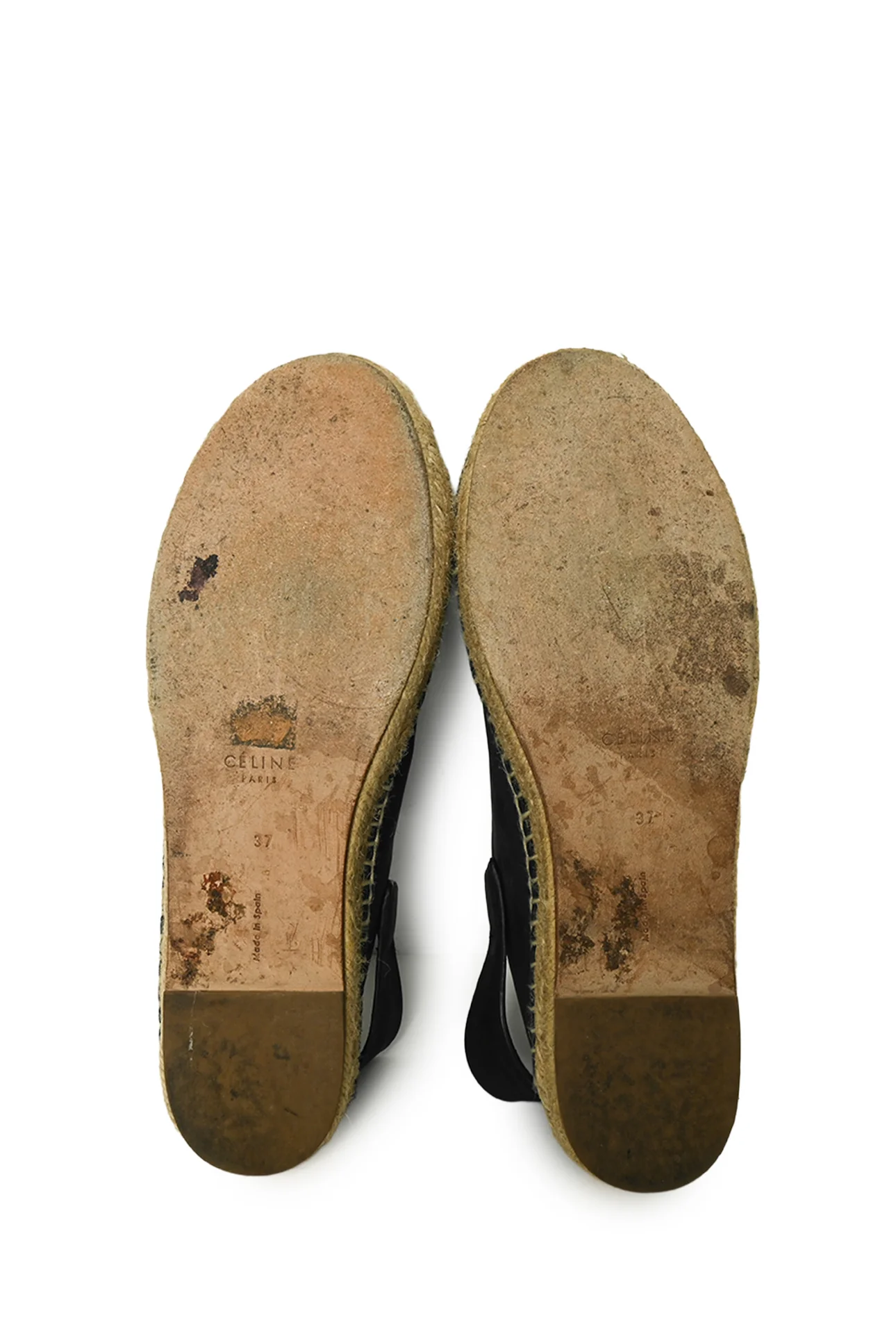 Celine Size 37 Leather Slingback Espadrille Mules - Image 7