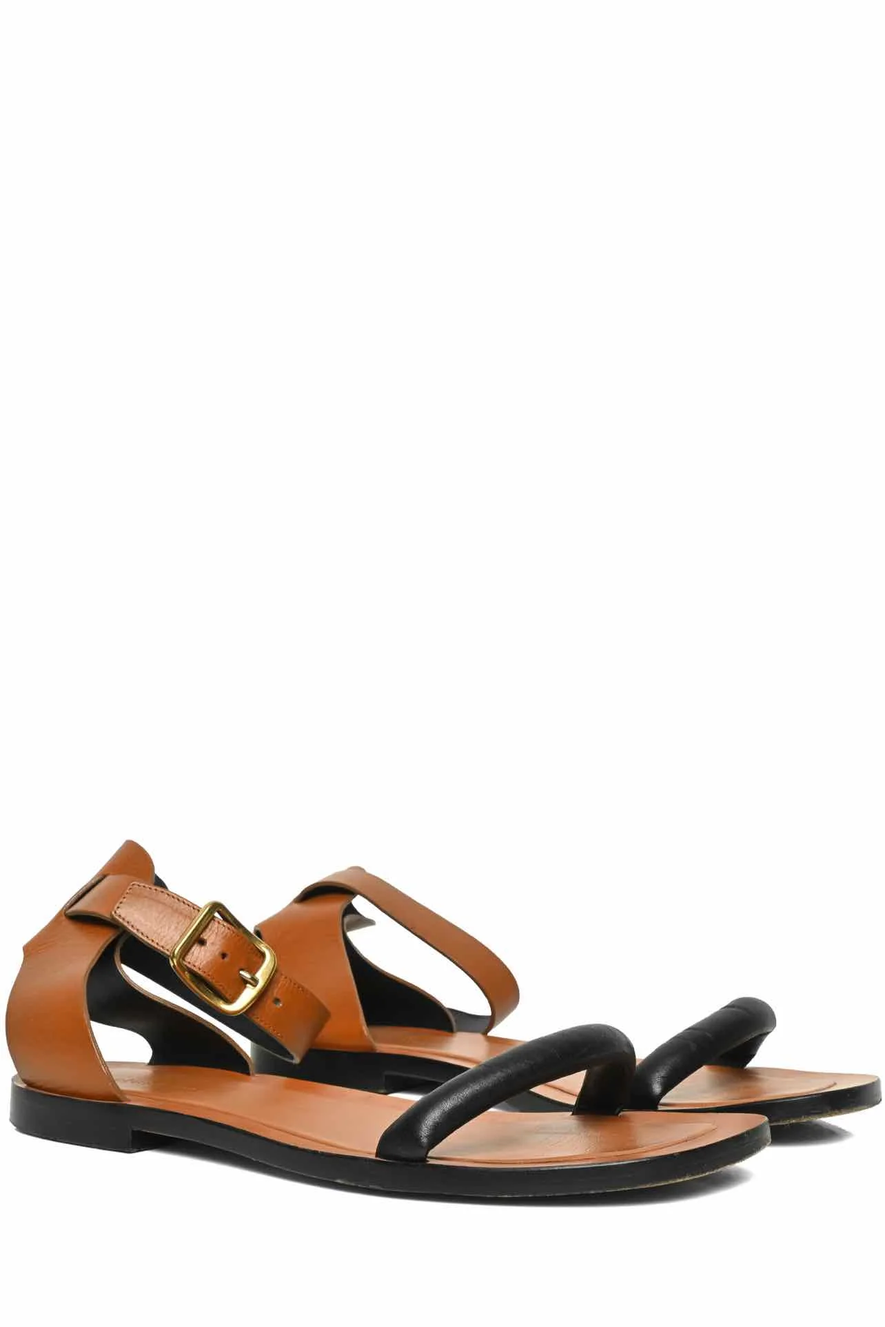 Celine Size 39.5 Leather Buckle Sandals - Image 2