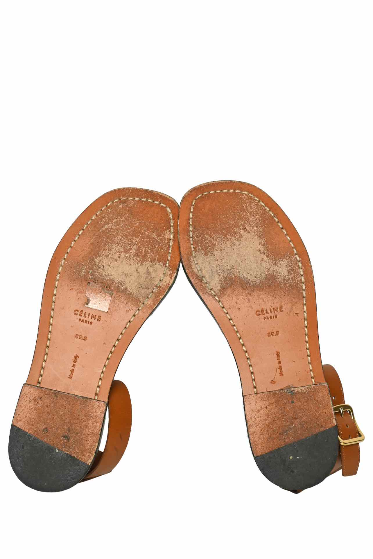Celine Size 39.5 Leather Buckle Sandals - Image 7