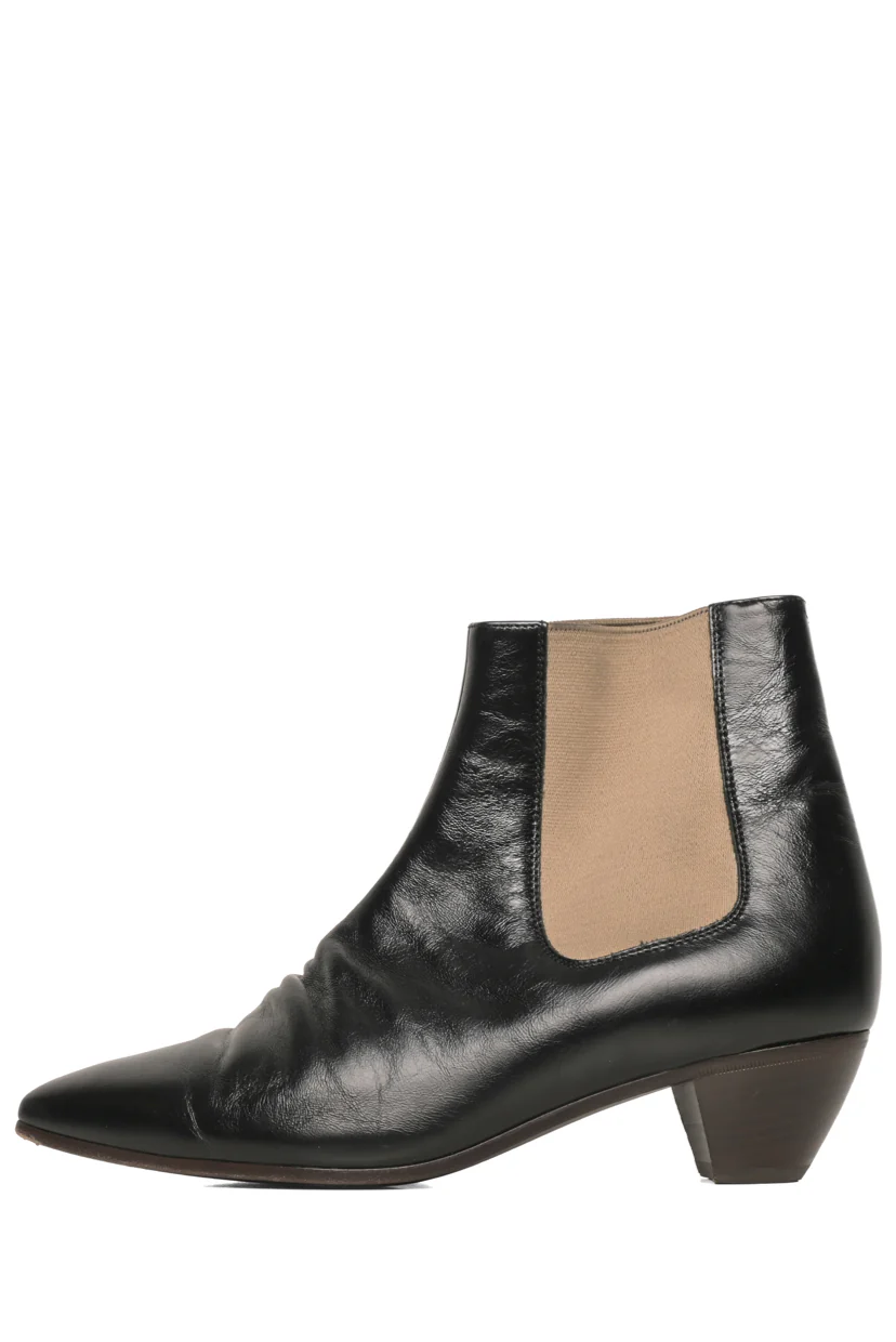 Celine Size 39 Leather D-Racer Chelsea Ankle Boots - Image 3