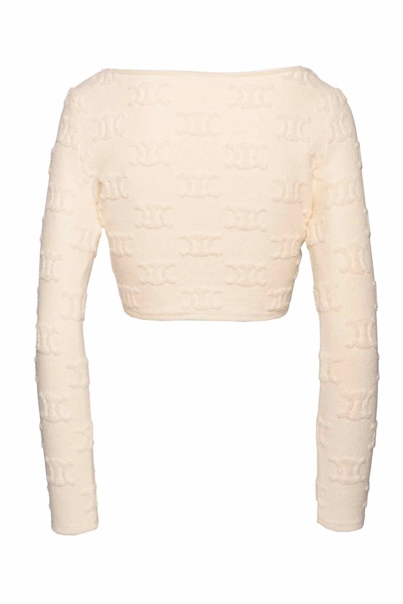 Celine Size S Triomphe Terry Cotton Crop Tops - Image 2