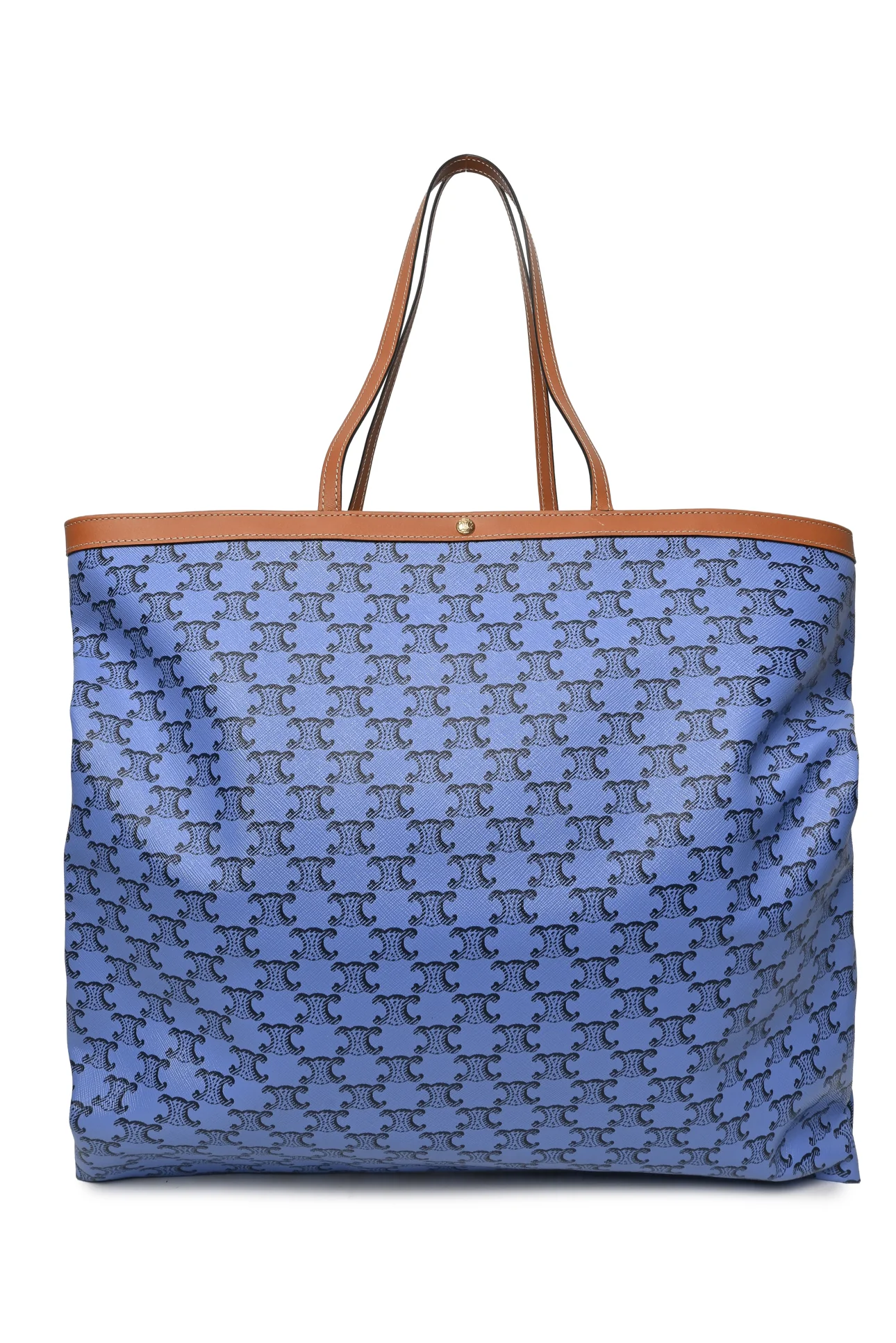 Celine Triomphe Canvas & Calfskin Large Flat Shopper Tote - Image 2