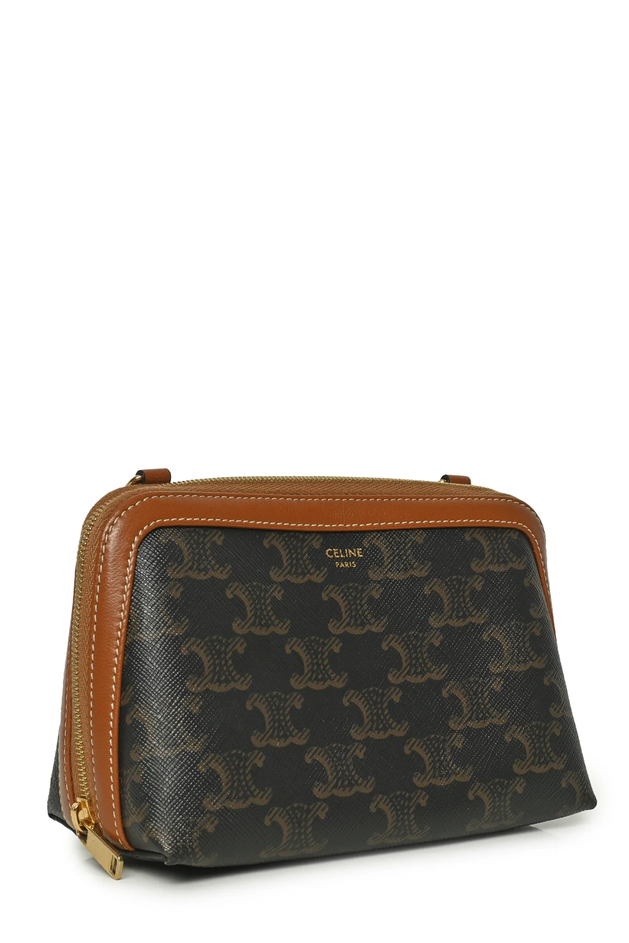 Celine Triomphe Canvas & Lambskin Clutch On Chain Crossbody - Image 2