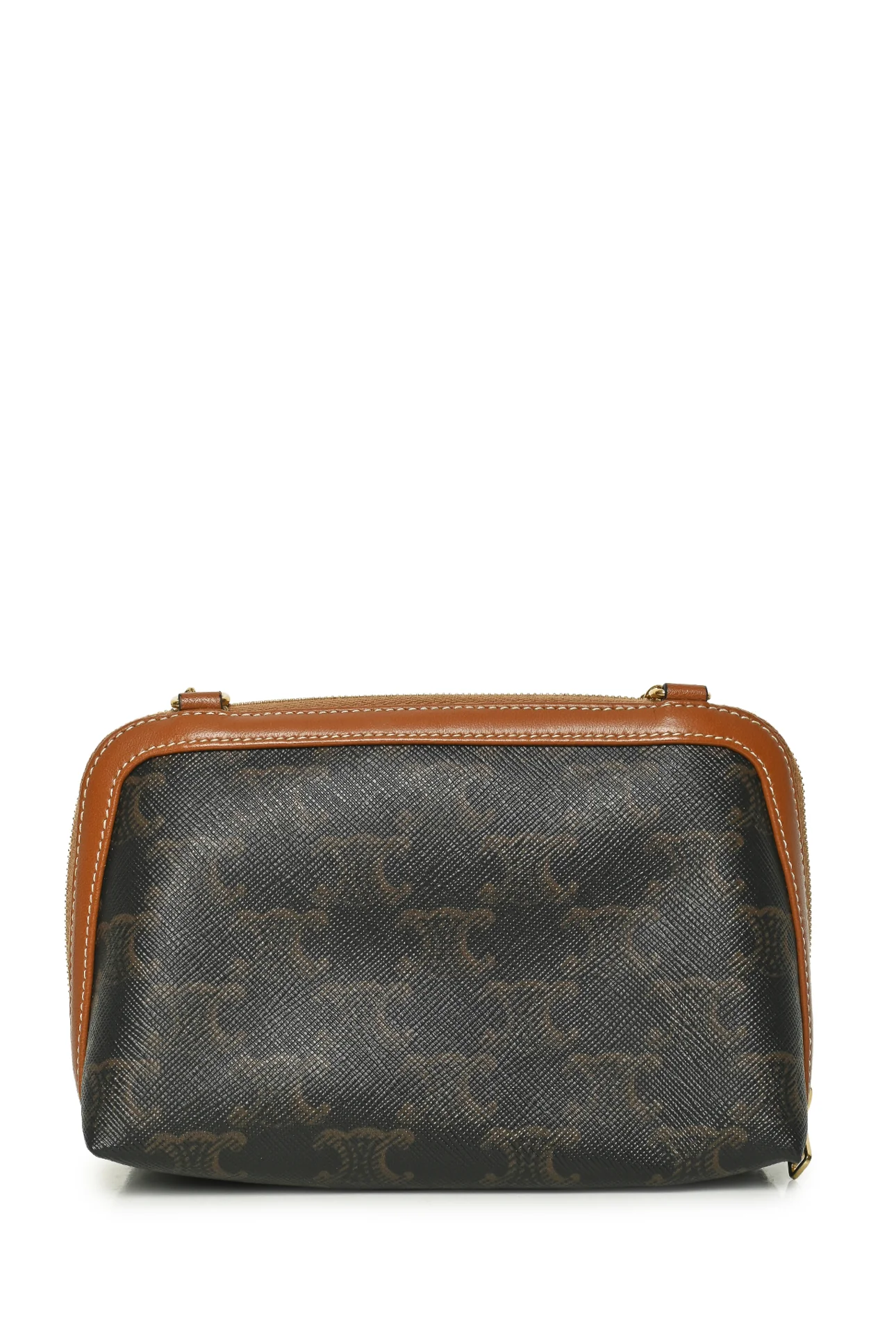 Celine Triomphe Canvas & Lambskin Clutch On Chain Crossbody - Image 3