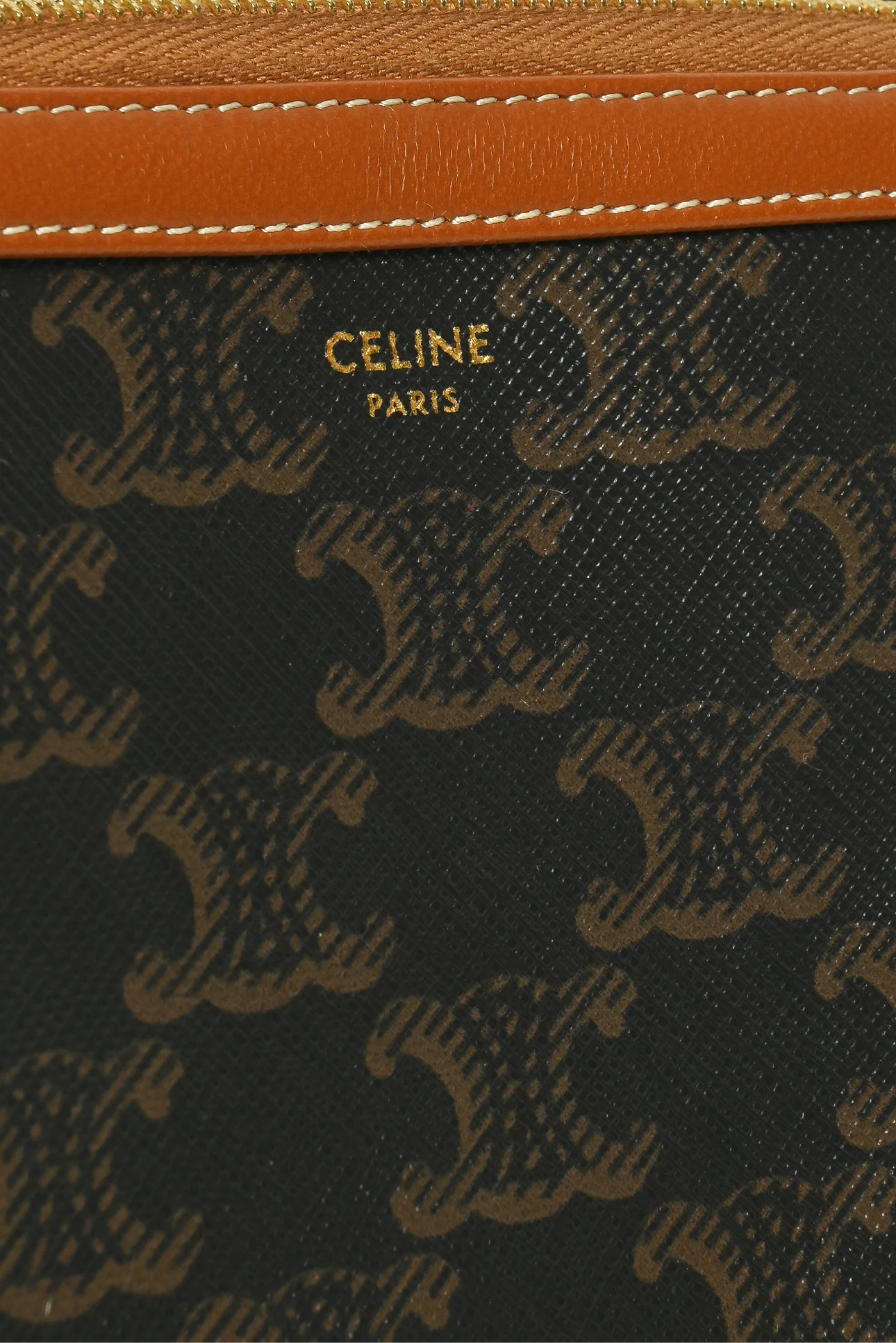 Celine Triomphe Canvas & Lambskin Clutch On Chain Crossbody - Image 6