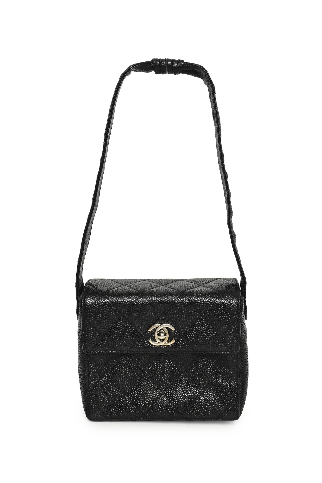 Chanel 1996-1997 Caviar Quilted Straight Flap Bag