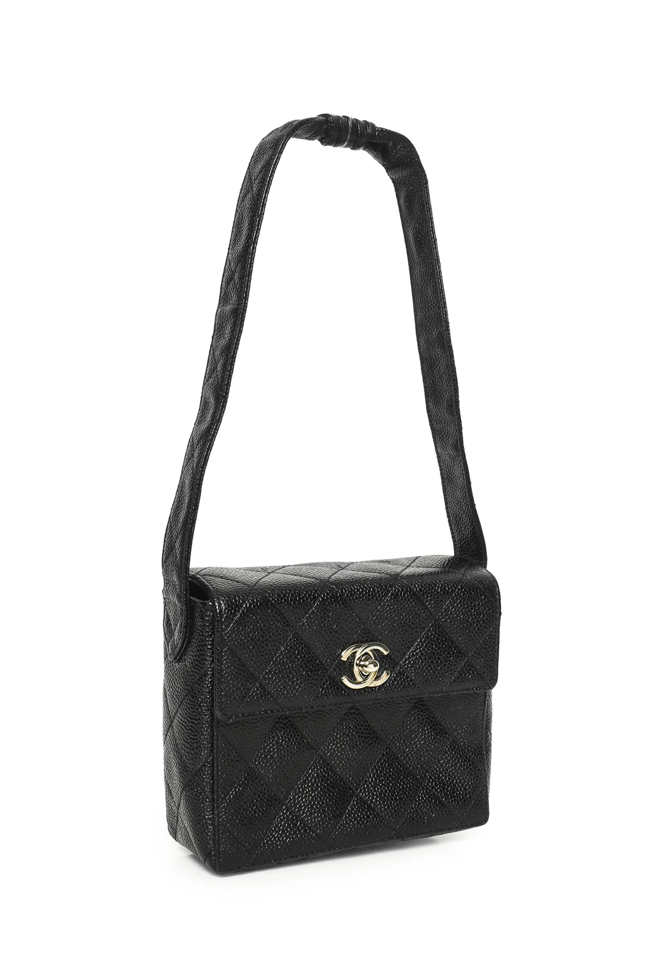 Chanel 1996-1997 Caviar Quilted Straight Flap Bag - Image 2