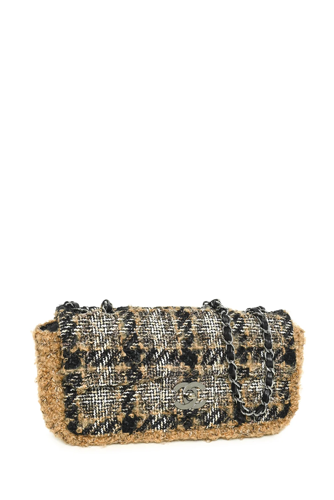 Chanel 2005-2006 Tweed East West Single Flap Shoulder Bag - Image 2