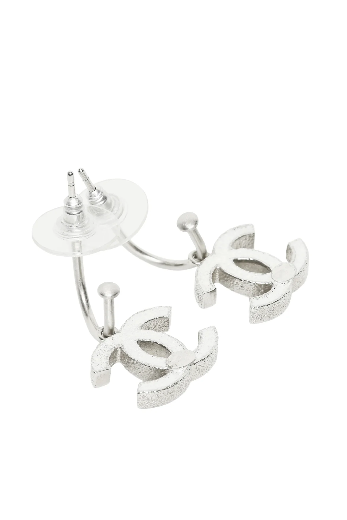 Chanel 2010 Glitter Enamel Interlocking CC Logo Drop Earrings - Image 2