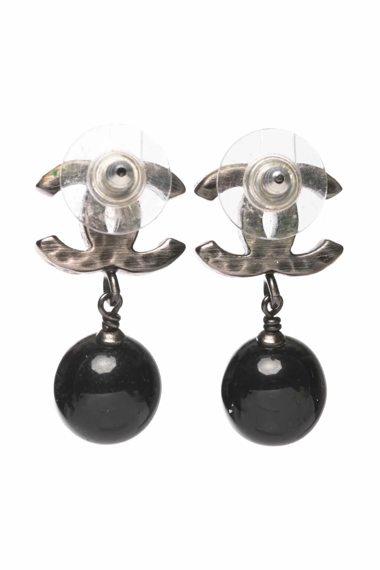 Chanel 2010 Interlocking CC Logo Bead Drop Earrings - Image 2