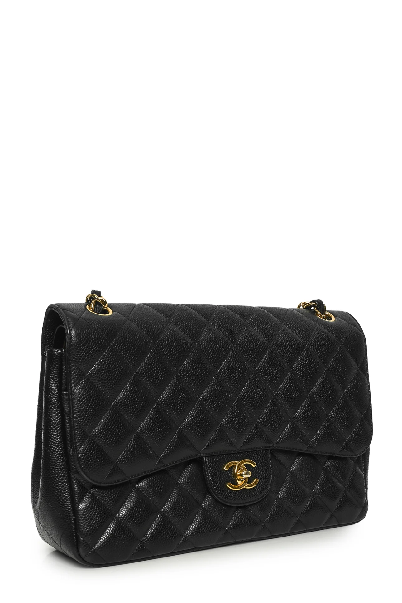 Chanel 2011 Caviar Quilted Jumbo Double Flap Shoulder Bag - Image 2