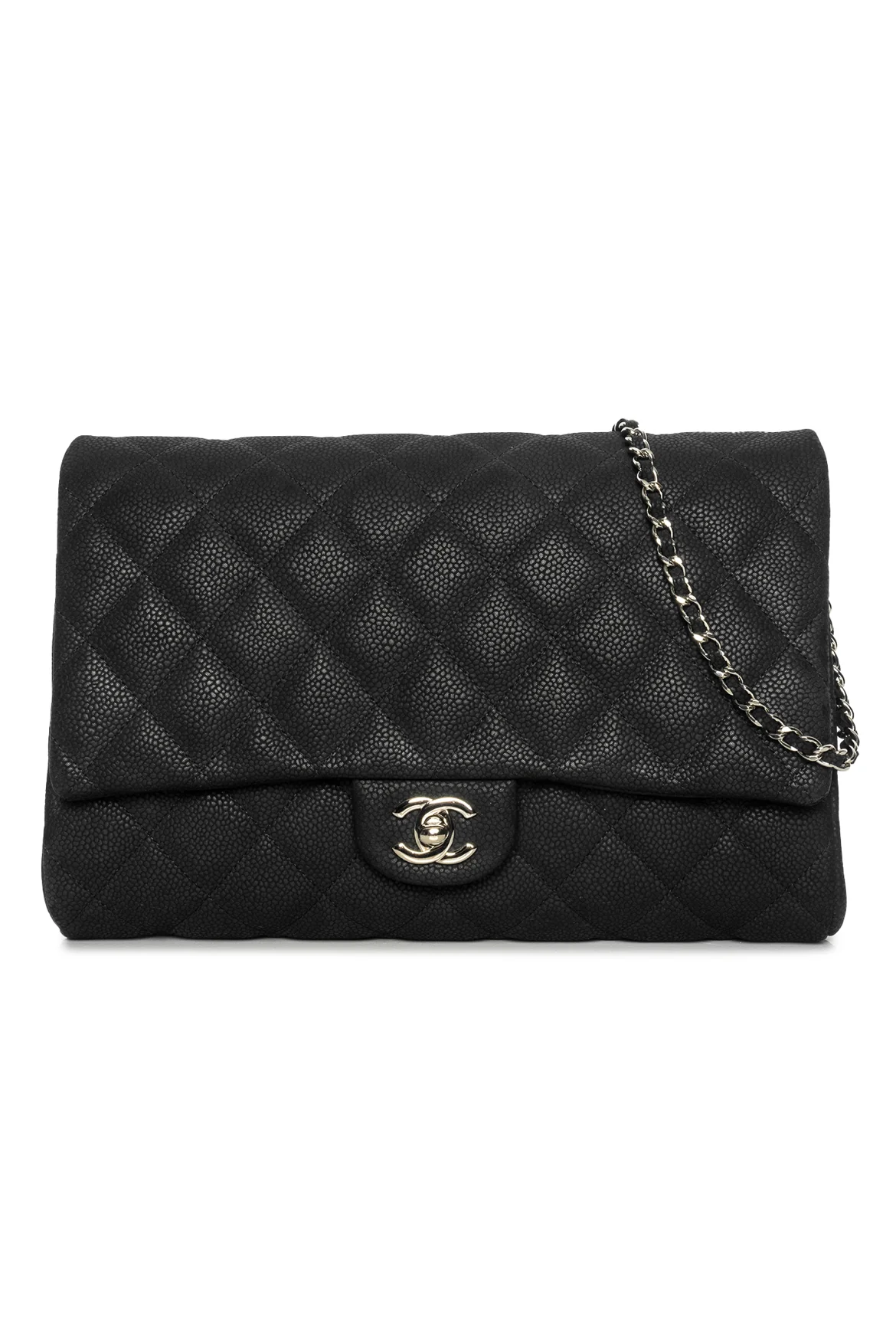 Chanel 2012-2013 Classic Quilted Nubuck Leather Chain Clutch Shoulder Bag