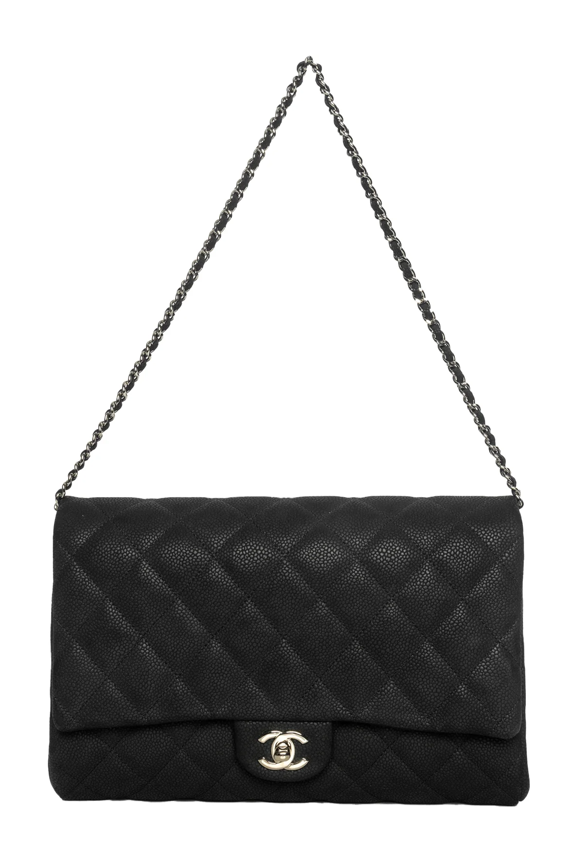 Chanel 2012-2013 Classic Quilted Nubuck Leather Chain Clutch Shoulder Bag - Image 6