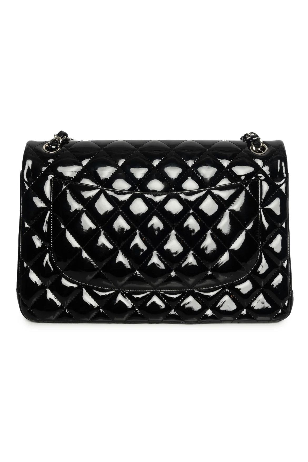 Chanel 2012 Quilted Patent Leather Jumbo Double Flap Shoulder Bag - Image 3